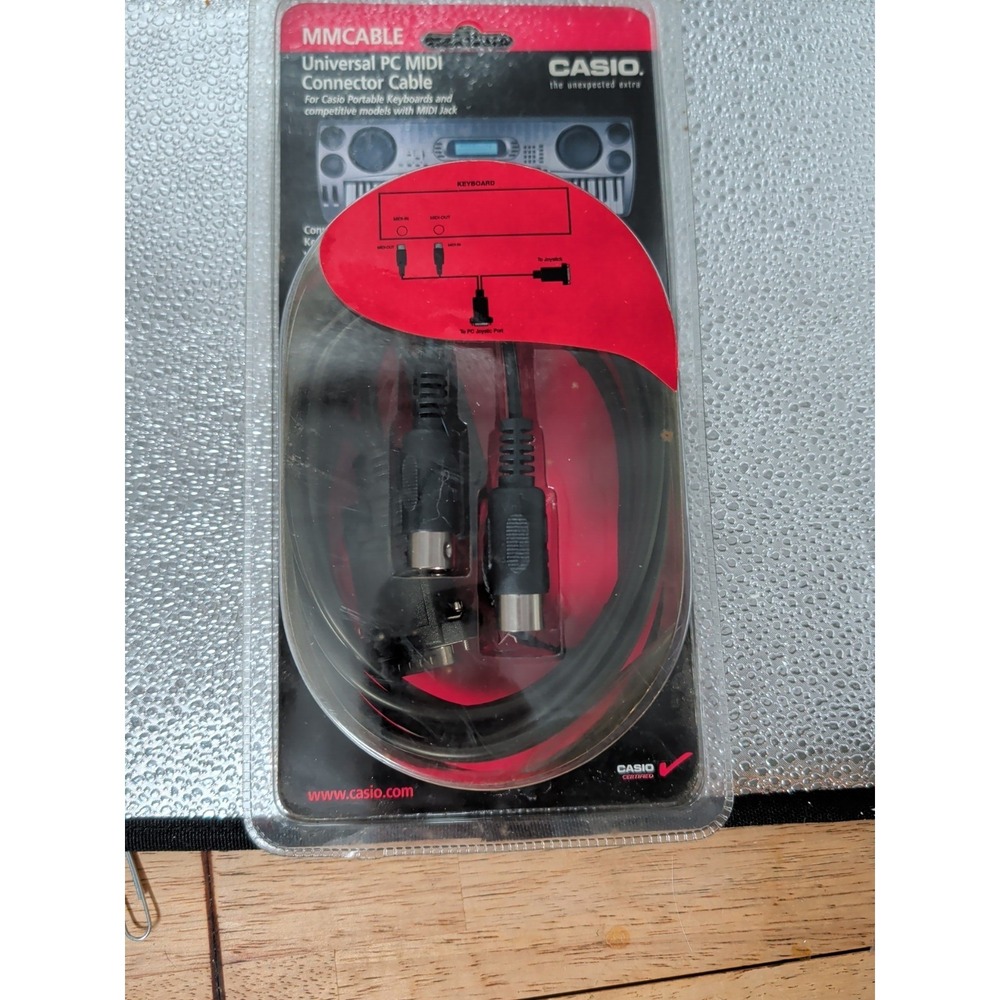 Casio MMCABLE Universal PC MIDI Connector Cable for MIDI Keyboard to PC - Sealed
